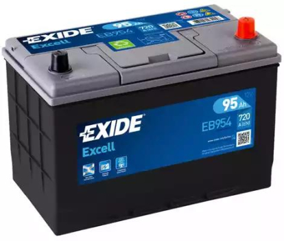 Аккумуляторная батарея  12в 95а/ч 830А, о.п., ев. кл. EB954 Exide (фото №1)